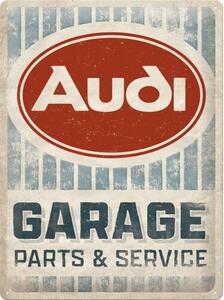 Plechová cedule Audi Garage - Parts & Service, (30 x 40 cm)