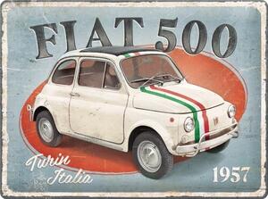 Plechová cedule Fiat 500 - Turin Italia