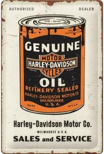 Plechová cedule Harley Davidson - Genuine Oil Can, (30 x 20 cm)