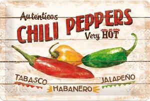 Plechová cedule Chili Peppers, (30 x 20 cm)