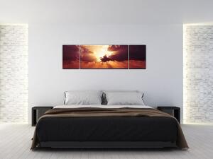 Obraz slunce za mraky (170x50 cm)