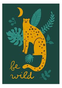 Ilustrace Leopards and tigers card. Wild animal., Nadezhda Kurbatova