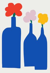 Ilustrace Blue Bottle Vase, Little Dean, (30 x 40 cm)