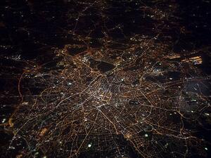 Umělecká fotografie Aerial view of Brussels at night, urbancow, (40 x 30 cm)