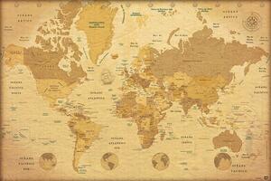 Plakát, Obraz - World Map - ES Vintage