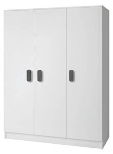 Třídveřová šatní skříň do dětského pokoje SVEN 1, úchytky - šířka 120 cm, šedá