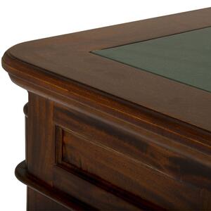 Massive home | Psací stůl Windsor 160 cm zelená kůže masiv mahagon MH0952W