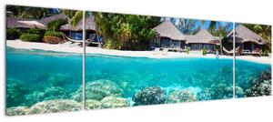 Obraz pláže na tropickém ostrově (170x50 cm)