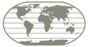 Obraz na zeď - mapa světa Velikost: 60 x 30 cm, materiál - vzhled: Prášková barva - černá