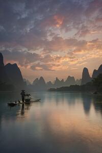Umělecká fotografie Li River Sunrise, Yan Zhang, (26.7 x 40 cm)