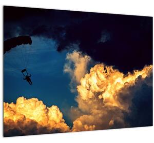 Obraz parašutisty v oblacích (70x50 cm)