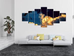 Obraz parašutisty v oblacích (210x100 cm)