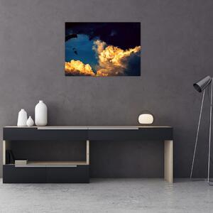 Obraz parašutisty v oblacích (70x50 cm)