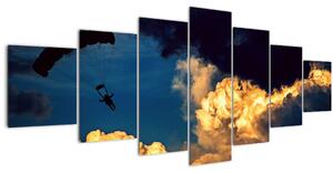 Obraz parašutisty v oblacích (210x100 cm)