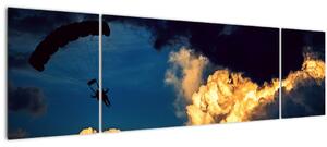 Obraz parašutisty v oblacích (170x50 cm)