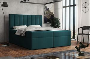 Čalouněná postel boxspring 180x200 SAMANTA - modrozelená