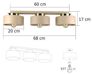 Stropní svítidlo IGNIA 3xE27/60W/230V béžová/zlatá