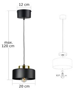 Lustr na lanku IGNIA 1xE27/60W/230V černá/zlatá