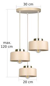 Lustr na lanku IGNIA 3xE27/60W/230V béžová/zlatá