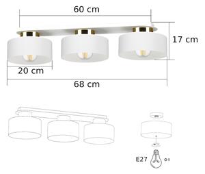 Stropní svítidlo IGNIA 3xE27/60W/230V bílá/zlatá