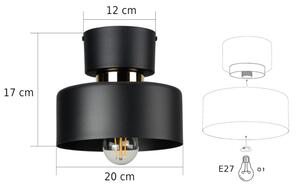Stropní svítidlo IGNIA 1xE27/60W/230V černá/zlatá