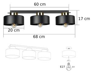 Stropní svítidlo IGNIA 3xE27/60W/230V černá/zlatá