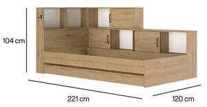 POSTEL S ÚLOŽNÝM PROSTOREM, 90/200 cm, bílá, dub artisan MID.YOU - Online Only dětské postele, Online Only