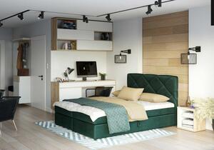 Manželská postel s prošíváním KATRIN 140x200, zelená