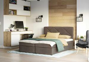 Manželská postel s prošíváním KATRIN 180x200, hnědá