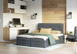Manželská postel s prošíváním KATRIN 140x200, šedá