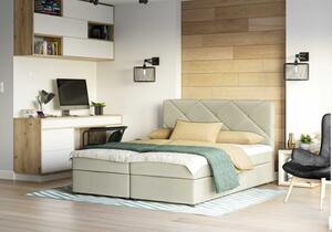 Manželská postel s prošíváním KATRIN 140x200, béžová