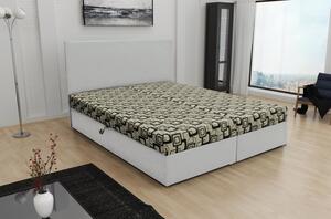 Odolná čalouněná postel s úložným prostorem DANIELA 180x200, bílá + béžová