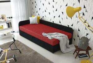 Čalouněná postel VALESKA 90x200, černá + červená
