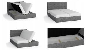 Moderní postel 140x200 STIG II s úložným prostorem - béžová