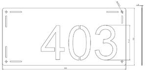Domovní číslo tabulka lakovaná 3 Velikost: 32 x 15 cm (L), Odstín: RAL 7016 - Antracit