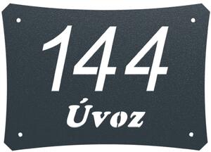 Domovní číslo tabulka lakovaná 1 Odstín: RAL 7016 - Antracit