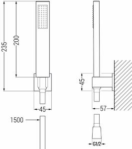 MEXEN - R-02 souprava sprchová point - grafitová šedá - 785005050-66