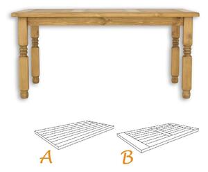 Massive home | Jídelní stůl Corona I DTB01 Bílý vosk 200 x 100 cm B - ozdobný rám kolem stolu a ve středu