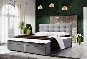 Moderní postel 140x200 STIG II s úložným prostorem - šedá