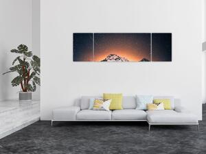 Obraz hvězdné oblohy s horami (170x50 cm)