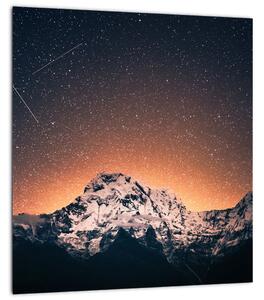 Obraz hvězdné oblohy s horami (30x30 cm)