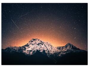 Obraz hvězdné oblohy s horami (70x50 cm)