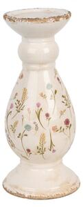 Keramický svícen s kvítky Floral Cartoon – 14x32 cm