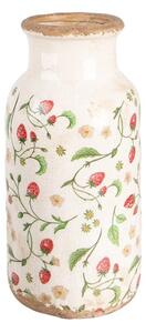 Keramická váza s dekorem jahod Bertjan / Wild Strawberries L – 15x32 cm