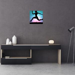 Obraz skákající siluety ženy (30x30 cm)