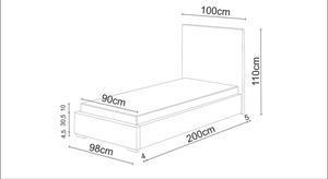 Jednolůžková postel 90x200 FLEK 6 - béžová