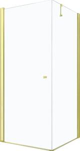 MEXEN - Pretoria sprchový kout, dveře křídlové, 70 x 70 cm, transparentní - zlatá - 852-070-070-50-00