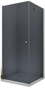 MEXEN - Pretoria sprchový kout, dveře křídlové, 90 x 100 cm - grafitová šedá - chrom - 852-090-100-01-40