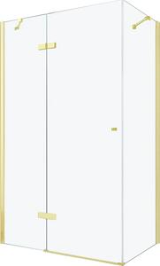 MEXEN - Roma sprchový kout, dveře křídlové, 80 x 70 cm, transparentní - zlatá - 854-080-070-50-00