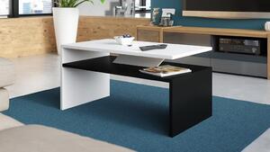 PRIMA bílá / černá, konferenční stolek, černobílý, obdélníkový, lamino, moderni